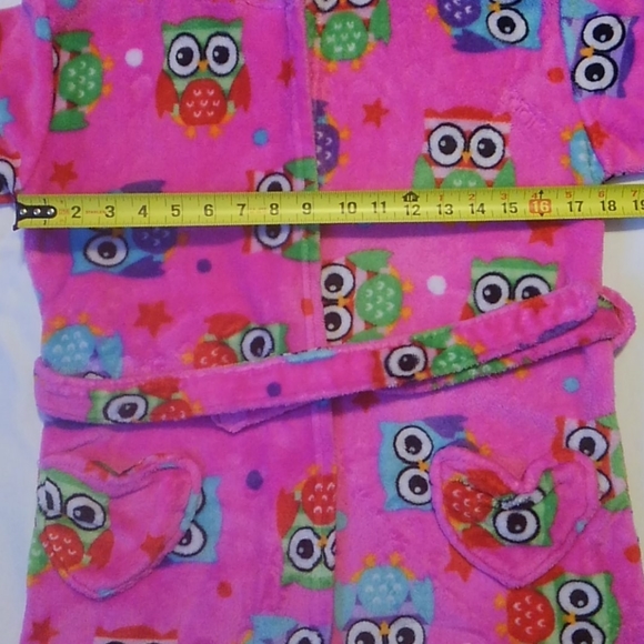 Komar Kids Pink Fuzzy Fleece Robe Baby Owls S 7/8 - Picture 3 of 7